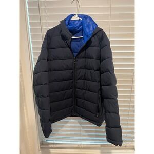STOIC Mens XXL Puffer Jacket Full Zip Hooded Padded Winter Coat Blue